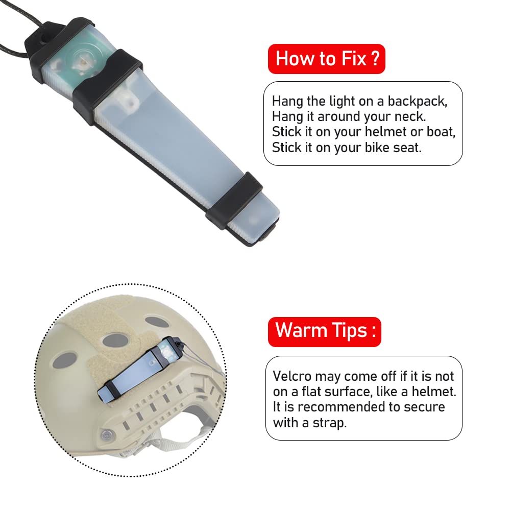 SkySmile 2 Pack Personal Identification Marker Light Tactical FMA Helmet Safety Flashing Signal Light for Outdoors Hunting Hikin