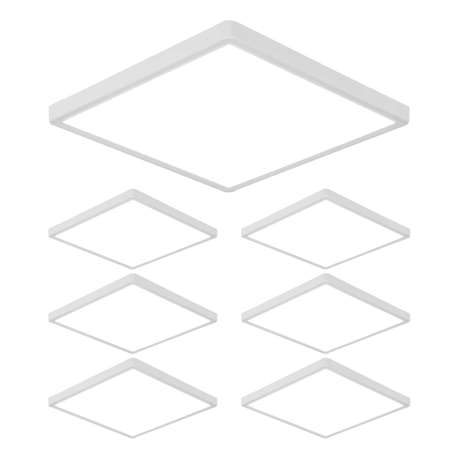 Delipop 6 Pack 12&quot; Ultra Thin Led Ceiling Light 24W, 6500K Cool White For Home & Office