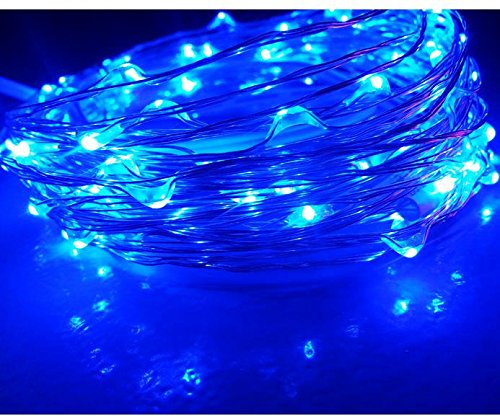 [10-Pack] Led String Lights, 6.6Ft Led Moon Lights 20 Led Micro Lights On Silver Copper Wire (Batteries Include) For Diy Wedding Centerpiece, Table Decoration, Party (Blue)