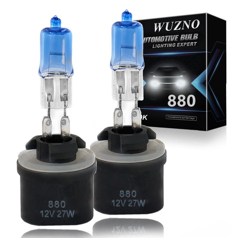 Wuzno 880 Halogen Headlight Bulb Super Bright 12V 35W 5000K Glass 2-Pack