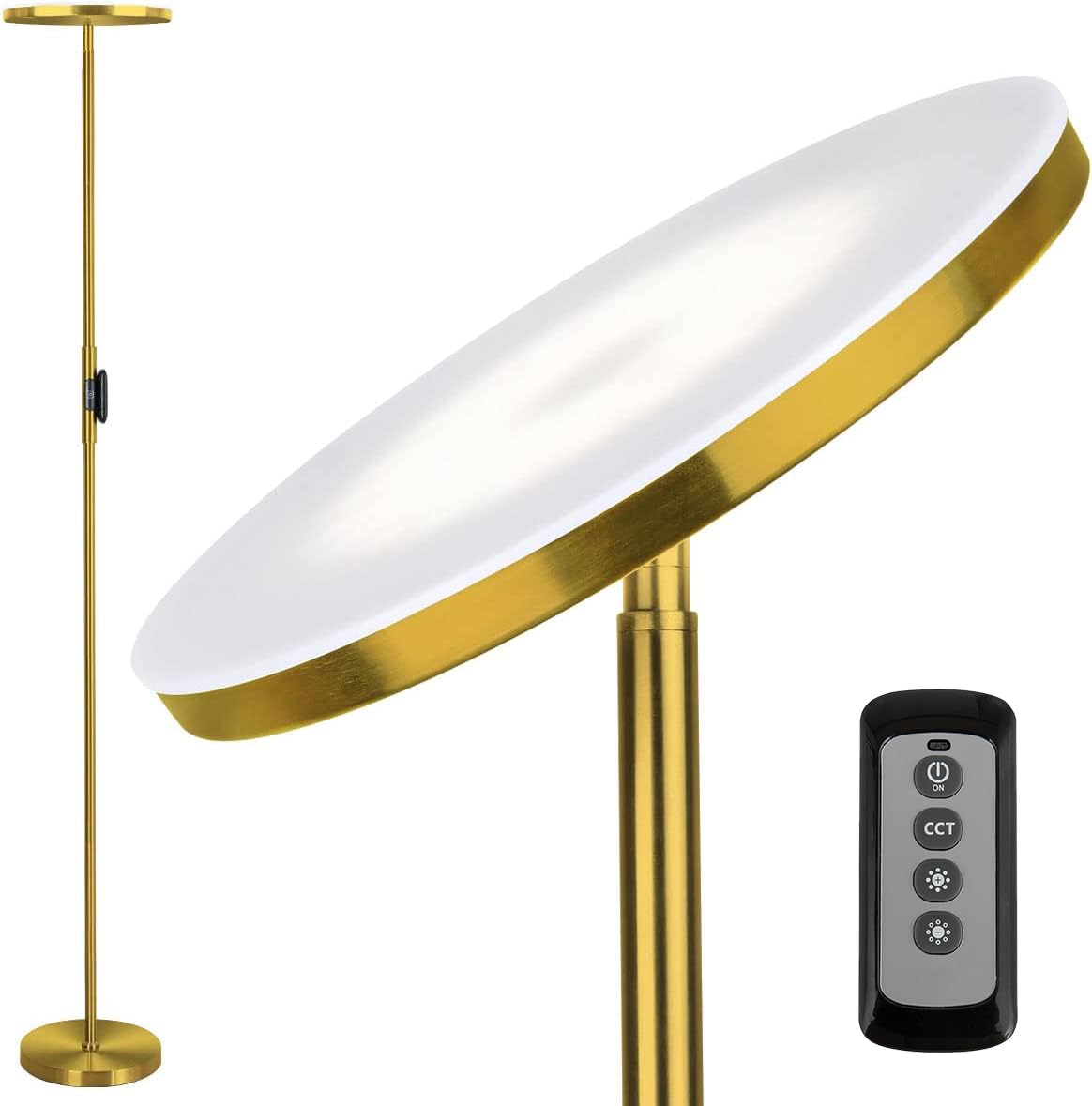 JOOFO Floor Lamp,30W/2400LM Sky LED Modern Torchiere 3 Color Temperatures Super Bright Floor Lamps-Tall Standing Pole Light with