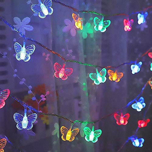 Decorman Butterfly Curtain Lights, 13Ft 96 Led Usb Window Fairy Lights 16 Butterflies 8 Modes Firefly Twinkle Timer String Lights With Remote For Room Bedroom Wall Ceiling Party Wedding Christmas