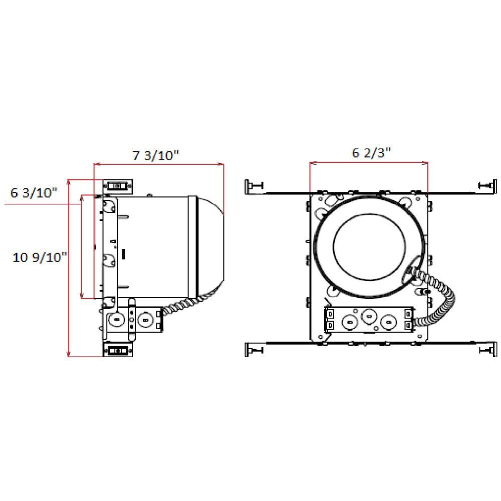 Design House 519512 6-in. Recessed Lighting Accessory, New Construction Housing, Galvanized Alloy Steel