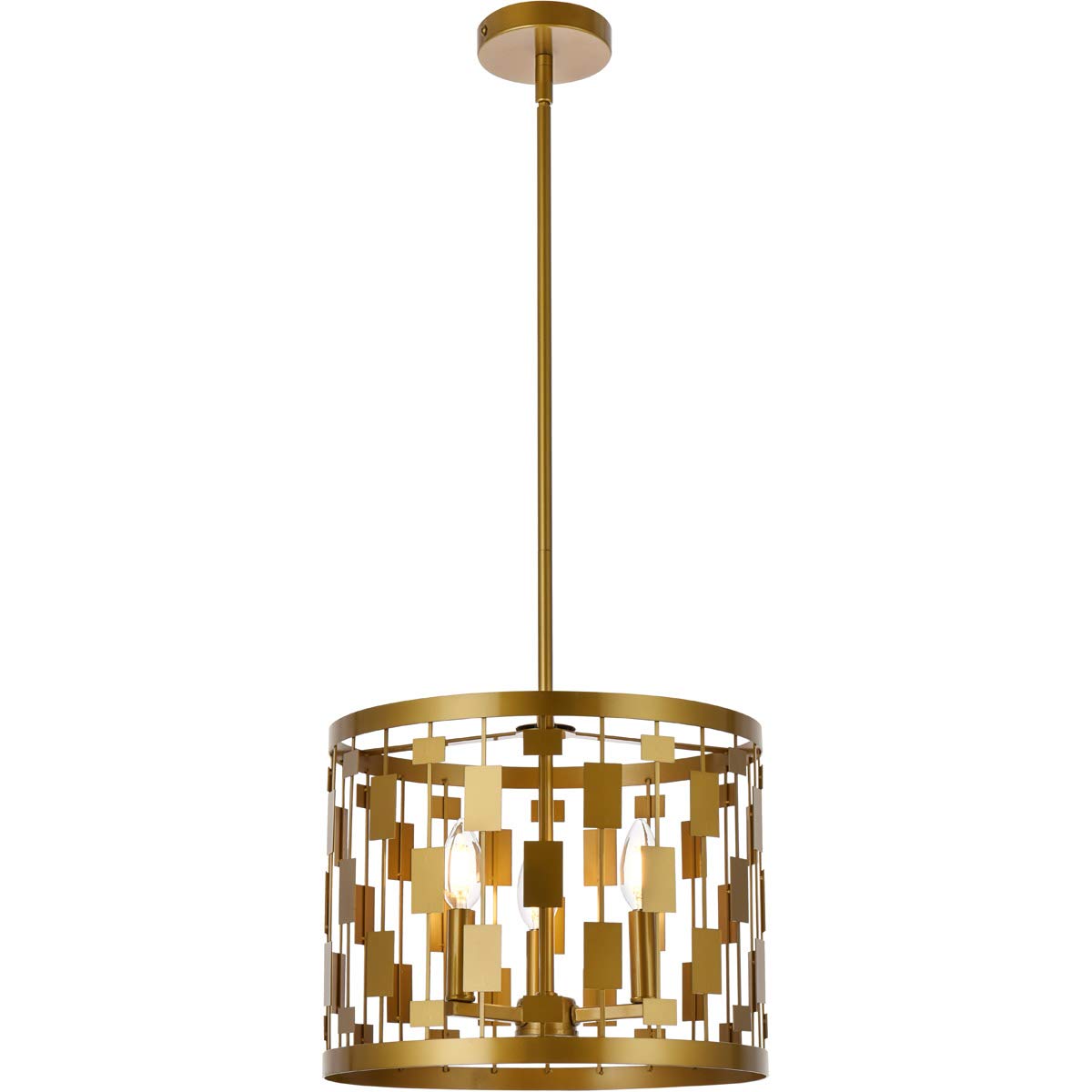 Living District Indoor Modern Home Decorative Bright Ceiling Levante 3 Lights Pendant in Brass