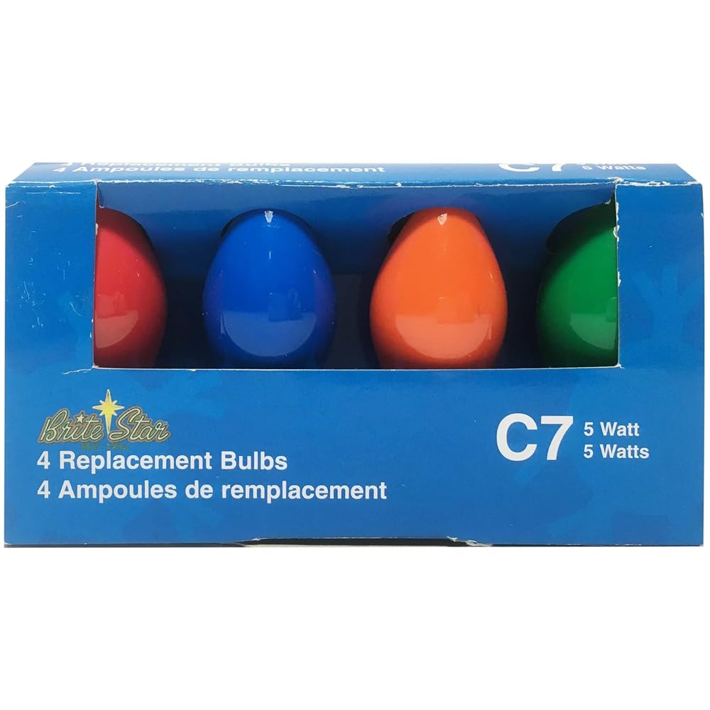Brite Star 4Ct C7 Replacement Bulbs, Multi