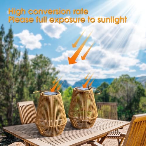 KagoLing Solar Lanterns Outdoor Decorative Light for Garden Patio, 1 Pack, Khaki, Model HandLan-01