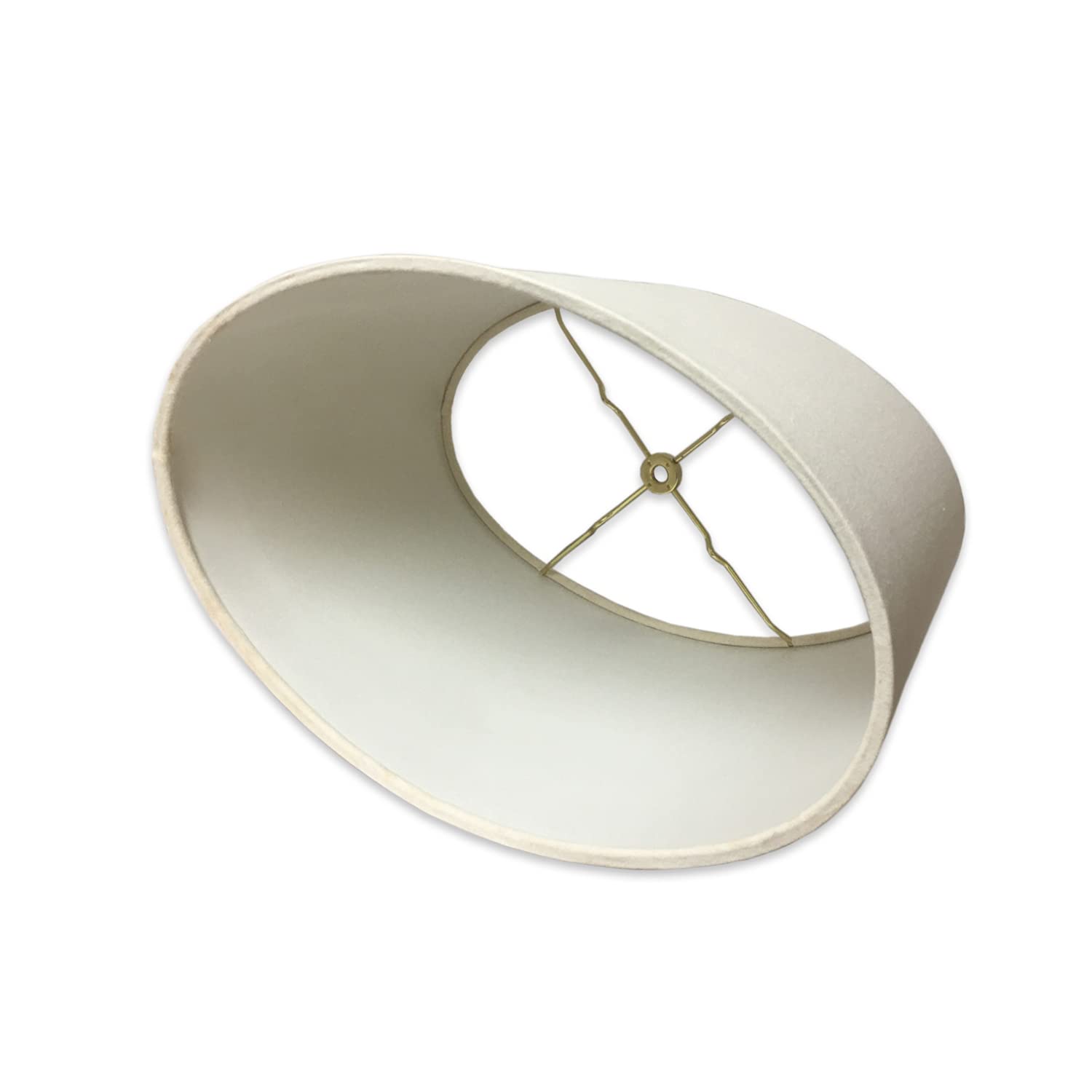 Royal Designs, Inc. Shallow Oval Hardback Lamp Shade, Hb-611-16Lneg, Linen Eggshell, (14 X 8.5) X (16 X 10.5) X 9