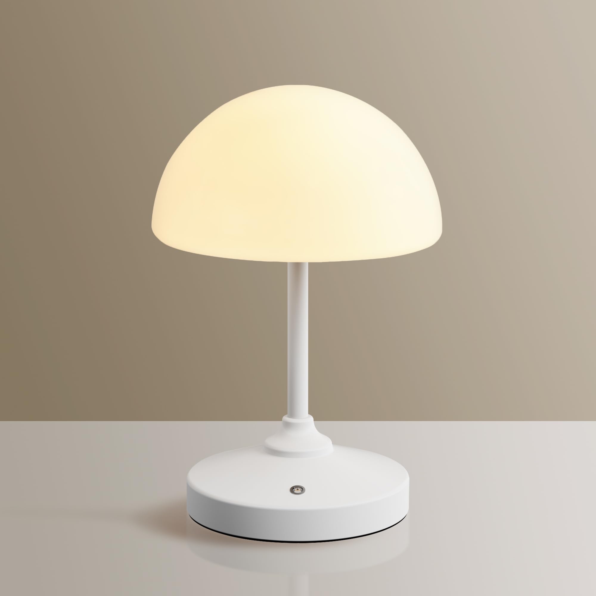 Dawnwake Mushroom Lamp Cordless Lamp Table Lamp Outdoor Waterproof Shower Lamps 5000mAh Rechargeble Battery Operated Dimmable Touch Desk Lamps LED Night Light for Bathroom Patio Camping Outdoor(White)