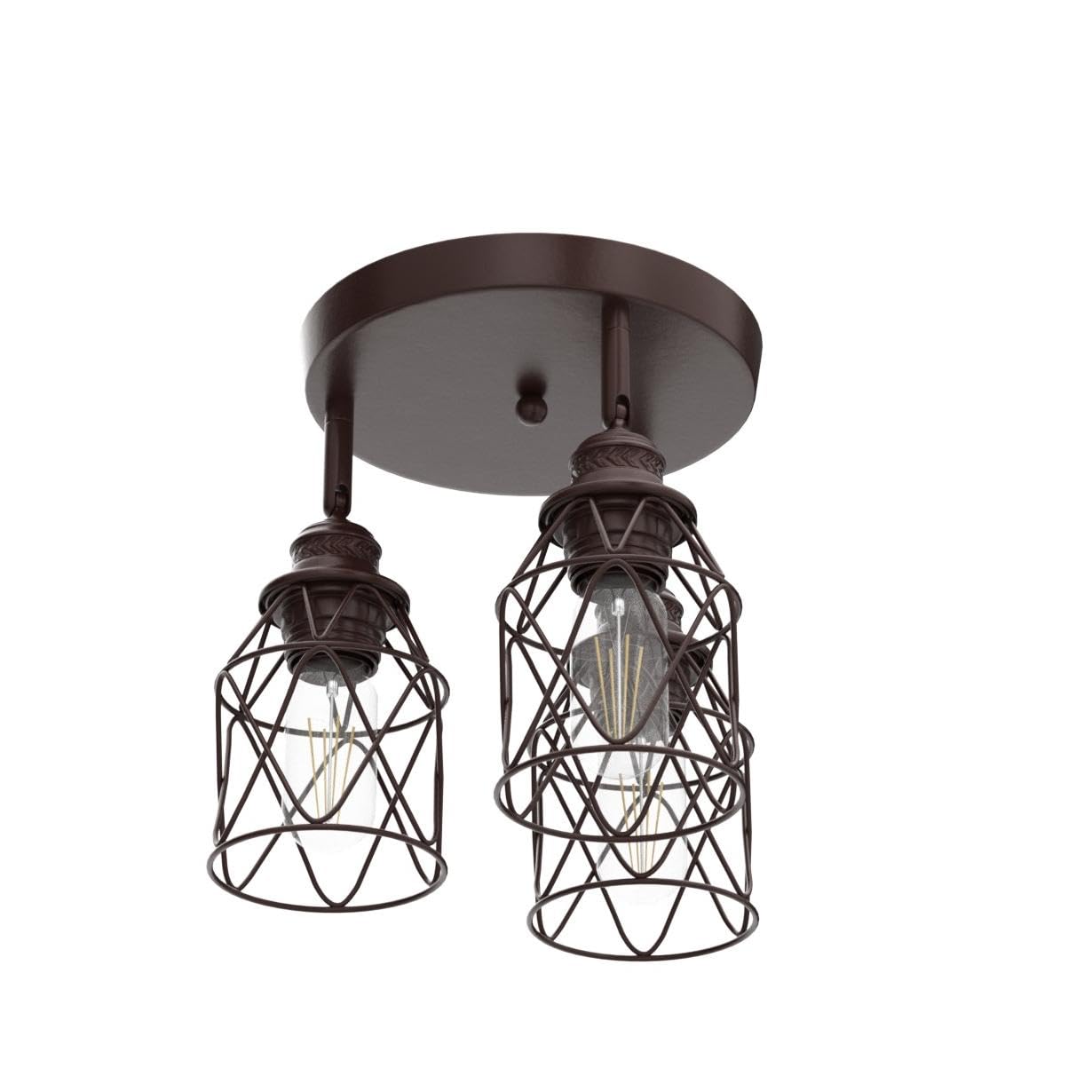 ABEAJAT 3-Light Adjustable Semi Flush Mount Ceiling Light Fixture, Black Metal, Multi-Directional for Kitchen, Dining Room, Hallway