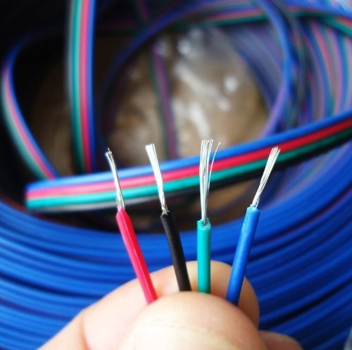 Inovat 100M 328Ft 22Awg 4 Pin 4 Color Rgb Extension Wire Cable Line For Rgb 3528 5050 Led Strip Light