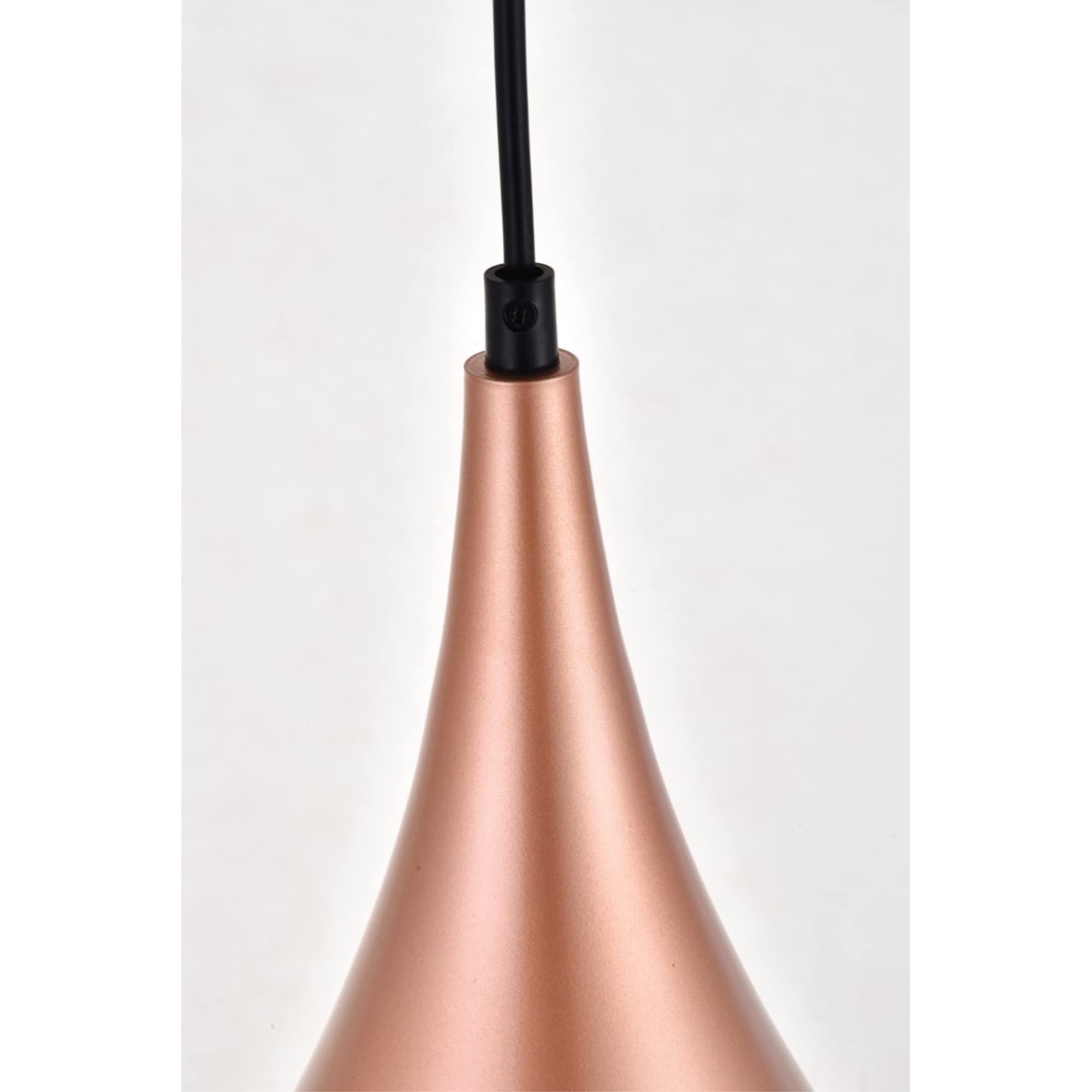 Living District Nora 1-Light Mid-Century Aluminum Pendant in Honey Gold