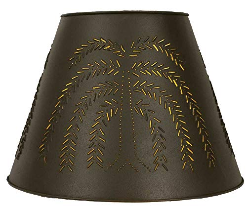 Ctw Home Collection Rustic Brown Willow Tin Washer Top Lamp Shade