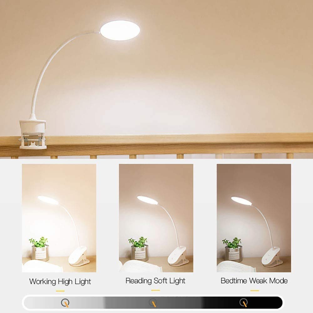 Frog Department Store Clip on Lamp, USB Rechargeable, 3 Brightness Levels, Green/Red, Model YG-T102, Battery Powered Reading Light