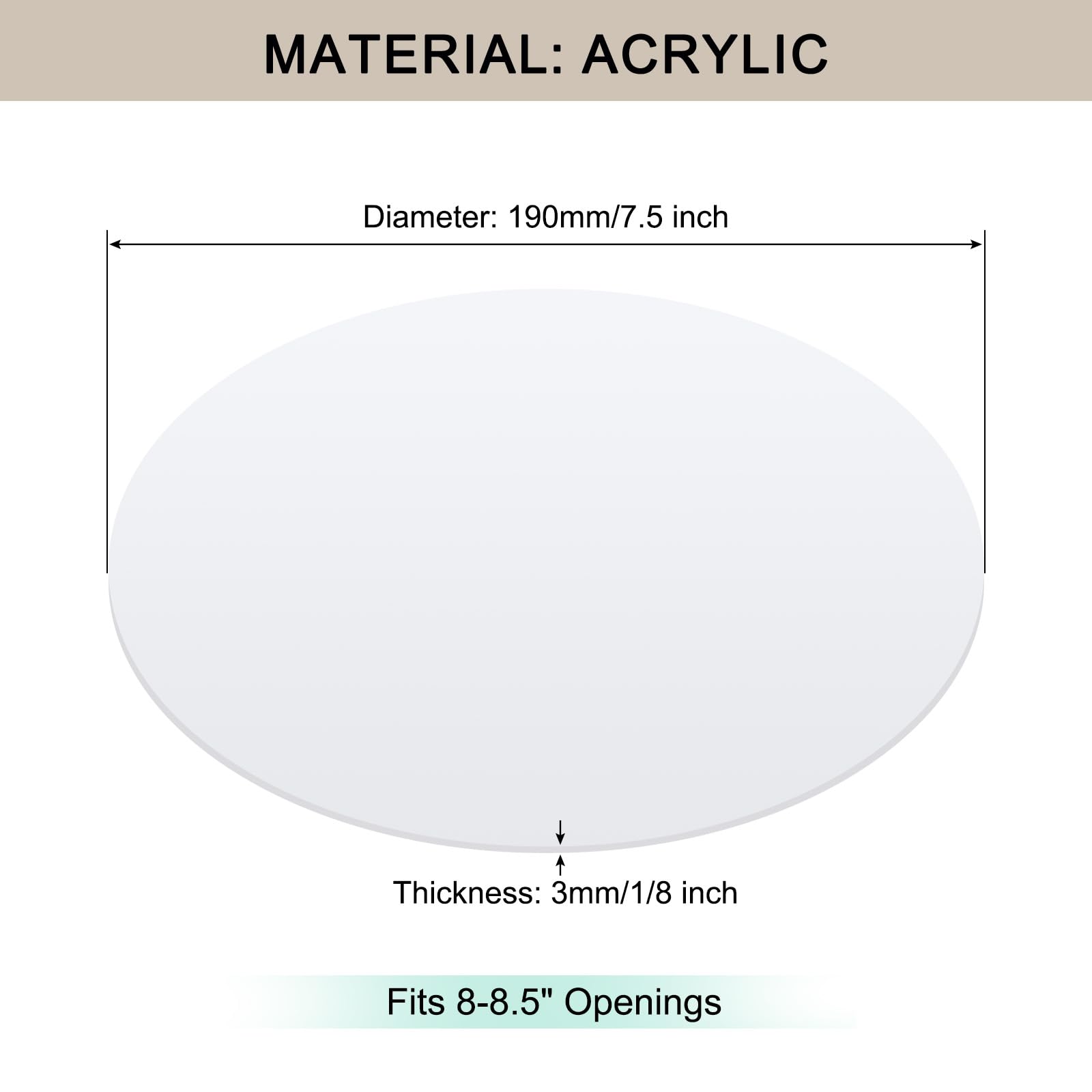 Awclub Lampshade Diffuser, 7.5'' Diameter Round Diffuser Lamp Shade For Drum Style Lampshades Pendants Softening Light, Diy Ligh