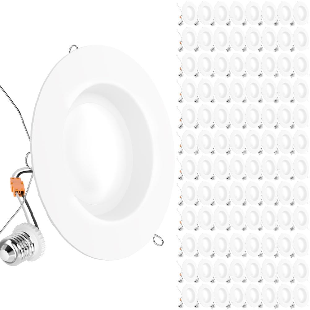 Sunco Retrofit LED Recessed Lighting 6 Inch, 2700K Soft White, Dimmable Can Lights, Smooth Trim, 13W = 75W, 965LM, Damp Rated - 