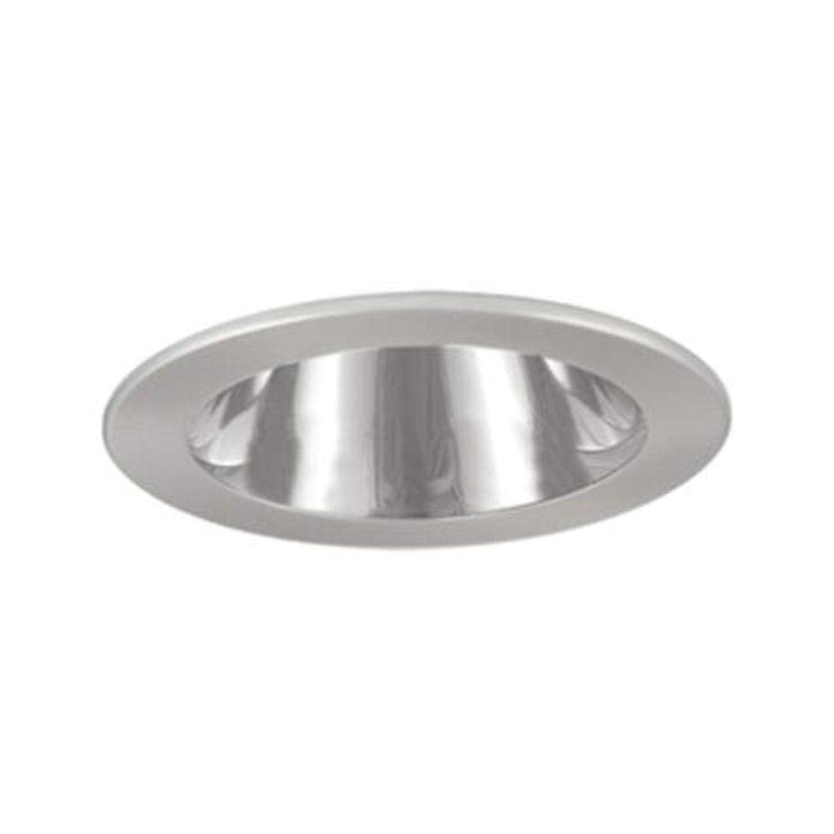 Jesco Lighting Tm402Stst 4-Inch Aperture Low Voltage Trim Recessed Light, Adjustable Open Reflector, All Satin Chrome Finish