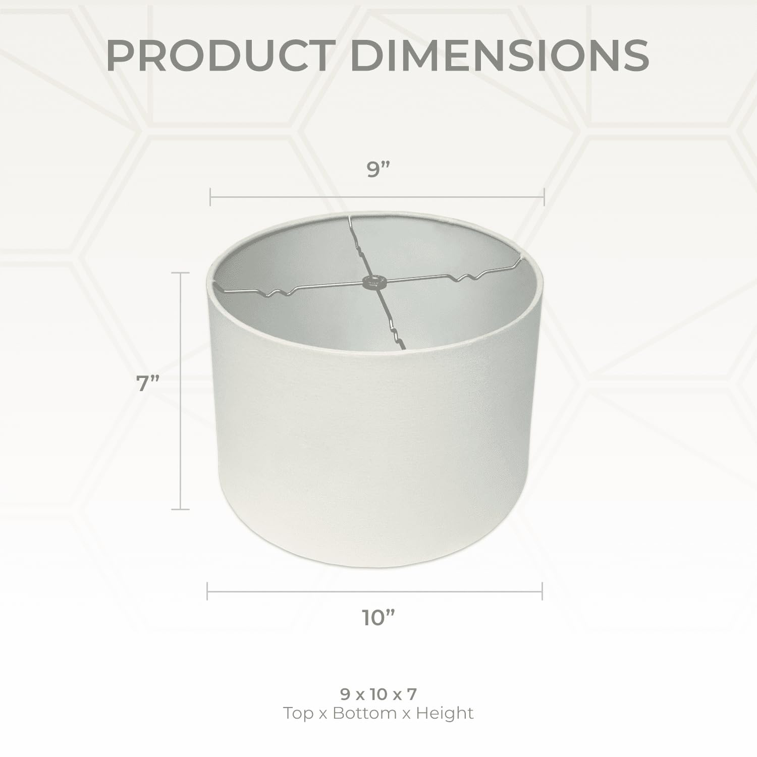 Royal Designs, Inc. Hardback Lamp Shade, Shallow Drum, 9 x 10 x 7, Linen Eggshell, Model HB-610-10LNEG