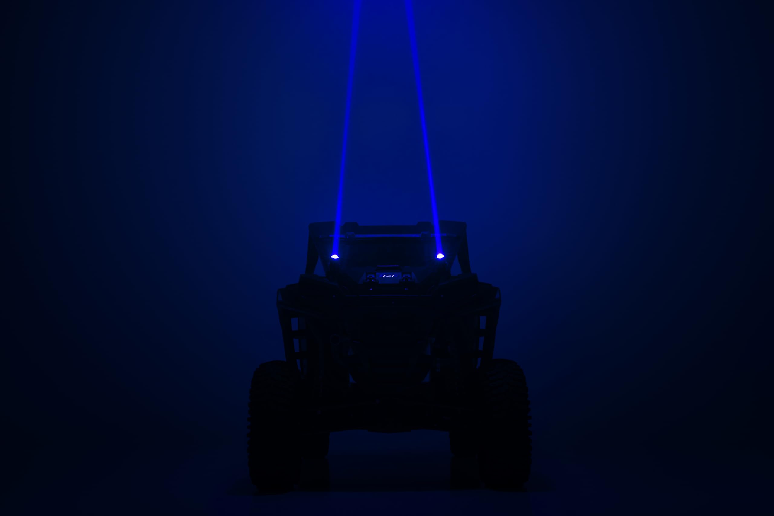 Rough Country Laser Whip Light Kit w/Remote - Multi-Function, Aluminum, 10W, Black, Model 78870