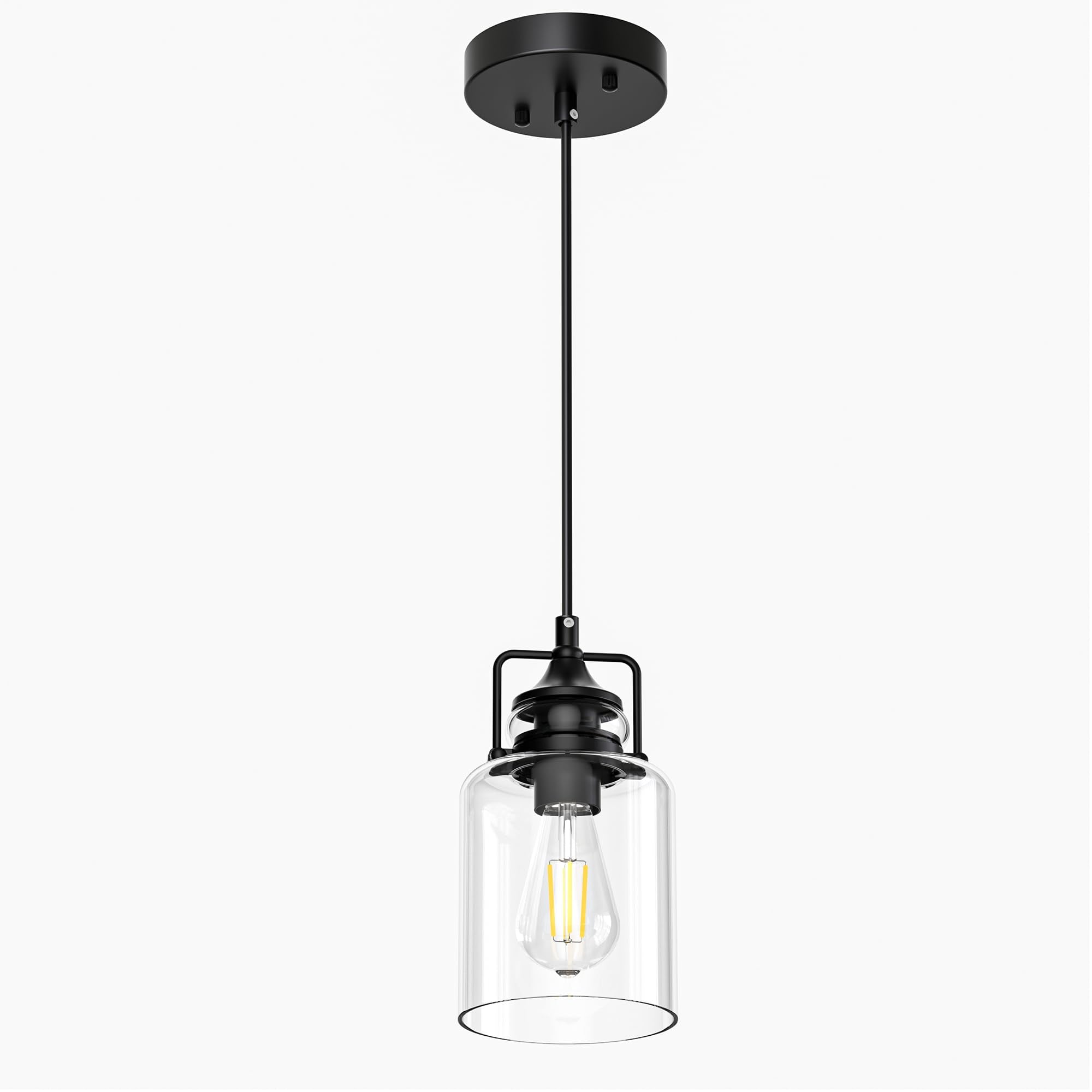 hansang Pendant Lights Kitchen Island, Modern Black Pendant Light Fixture, Kitchen Ceiling Hanging Lights, 47Inches Adjustable R
