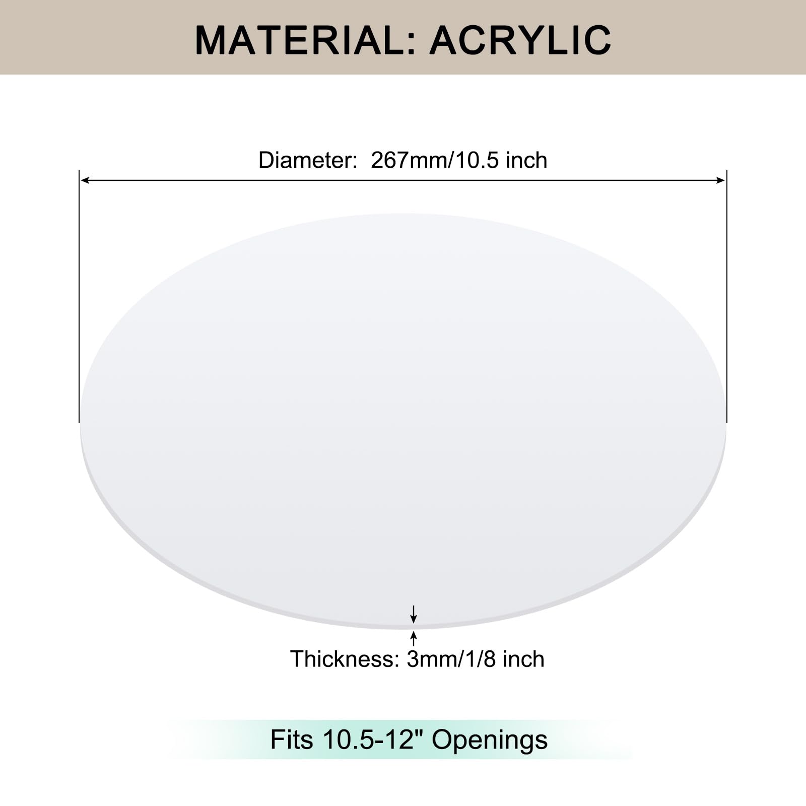 Awclub Lampshade Diffuser, 10.5'' Diameter Round Diffuser Lamp Shade For Drum Style Lampshades Pendants Softening Light, Diy Lig