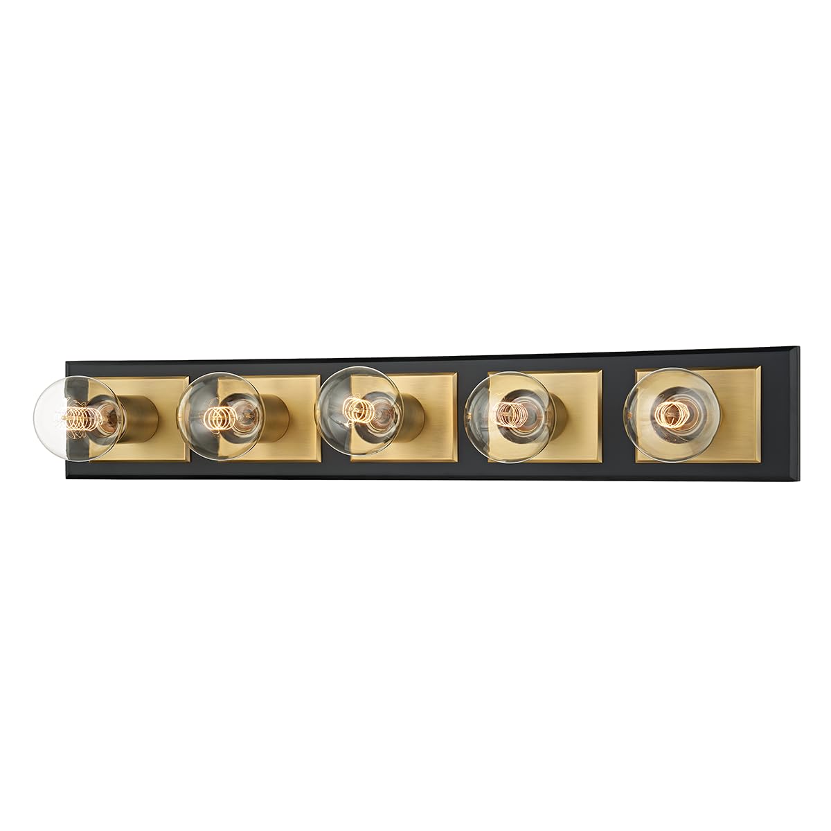 Troy-Standard B3545-PBR/SBK Runyan - 5 Light Bath and Vanity 4.75 inches Tall and 28.75 inches Wide - Patina Brass/Soft Black