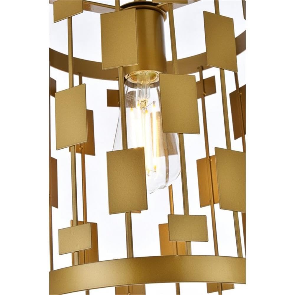 Living District Levante 1-Light Mid-Century Metal Pendant in Brass Finish