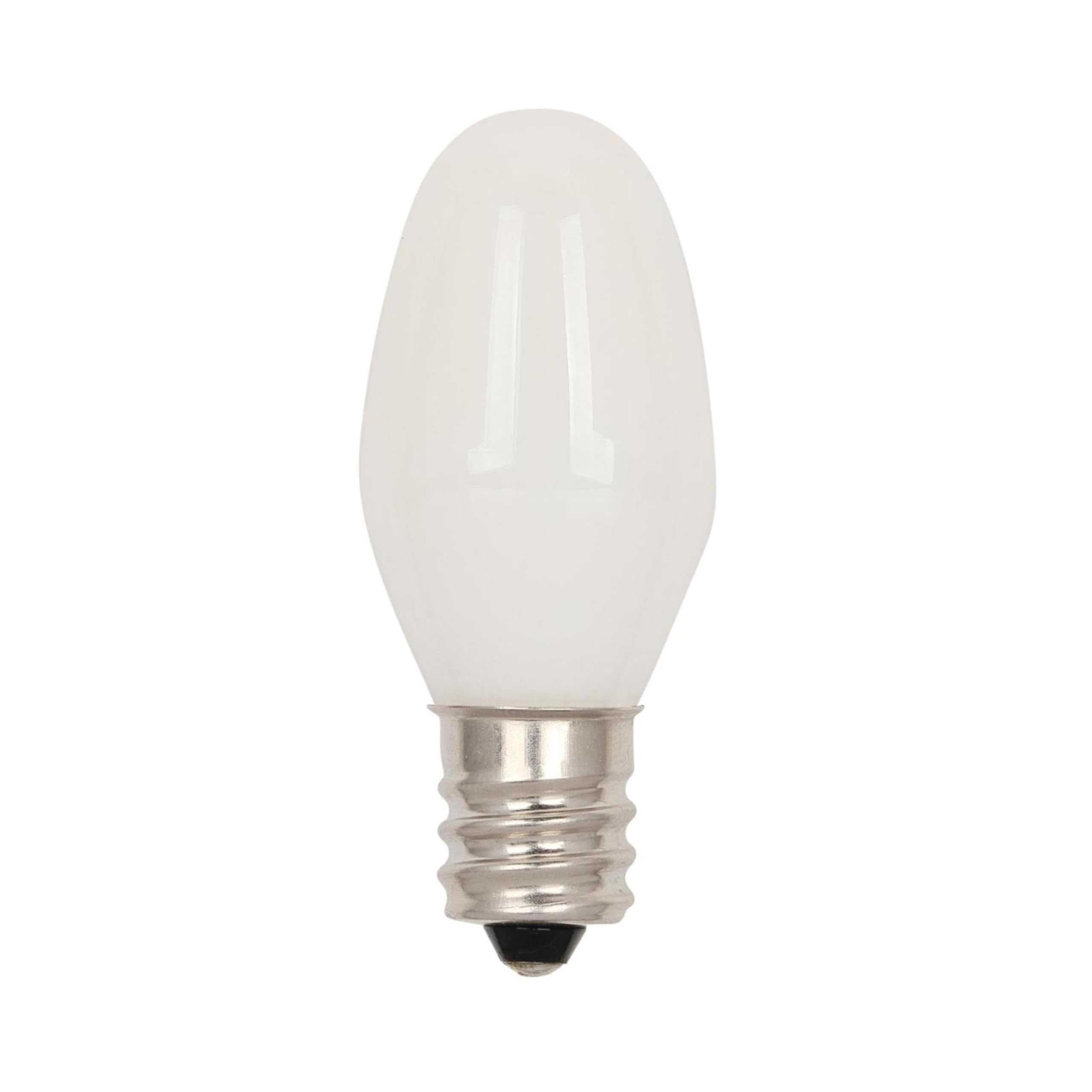 Westinghouse 5283000 0.4 Watt (4 Watt Equivalent) C7 Frosted Filament Led Light Bulb, Candelabra Base, 2 Pack