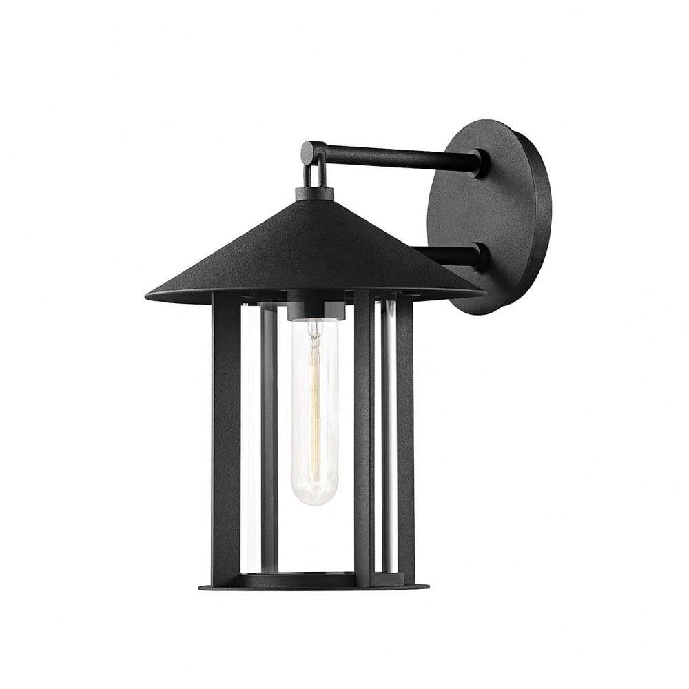 Troy Lighting B1951-TBK Long Beach - 1 Light Outdoor Wall Sconce-12.5 Inches Tall and 9 Inches Wide, Texture Black Finish with C