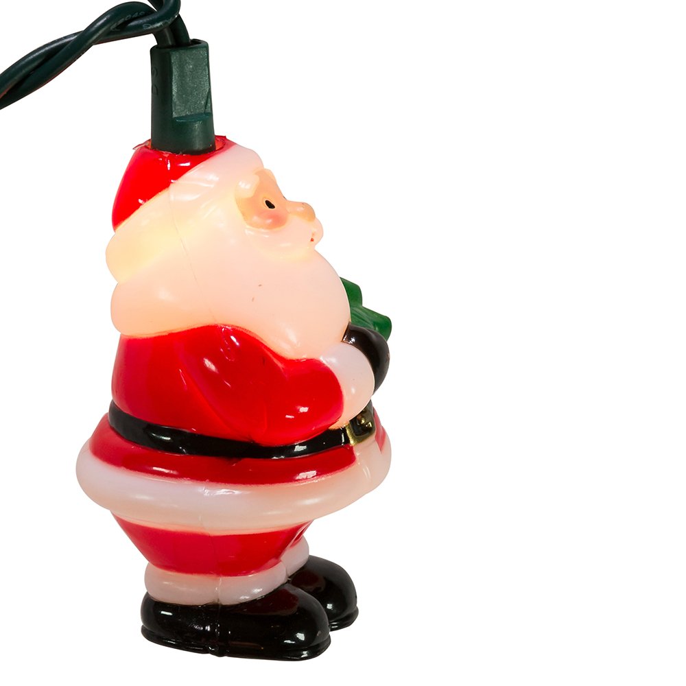 Kurt S. Adler 10-Light Santa with Tree Light Set, 3-Inch, Red, UL4291, Lead Material