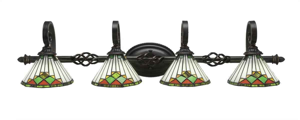 Toltec Lighting Elegante 4 Light Bath Bar In Dark Granite (164-Dg-9375)