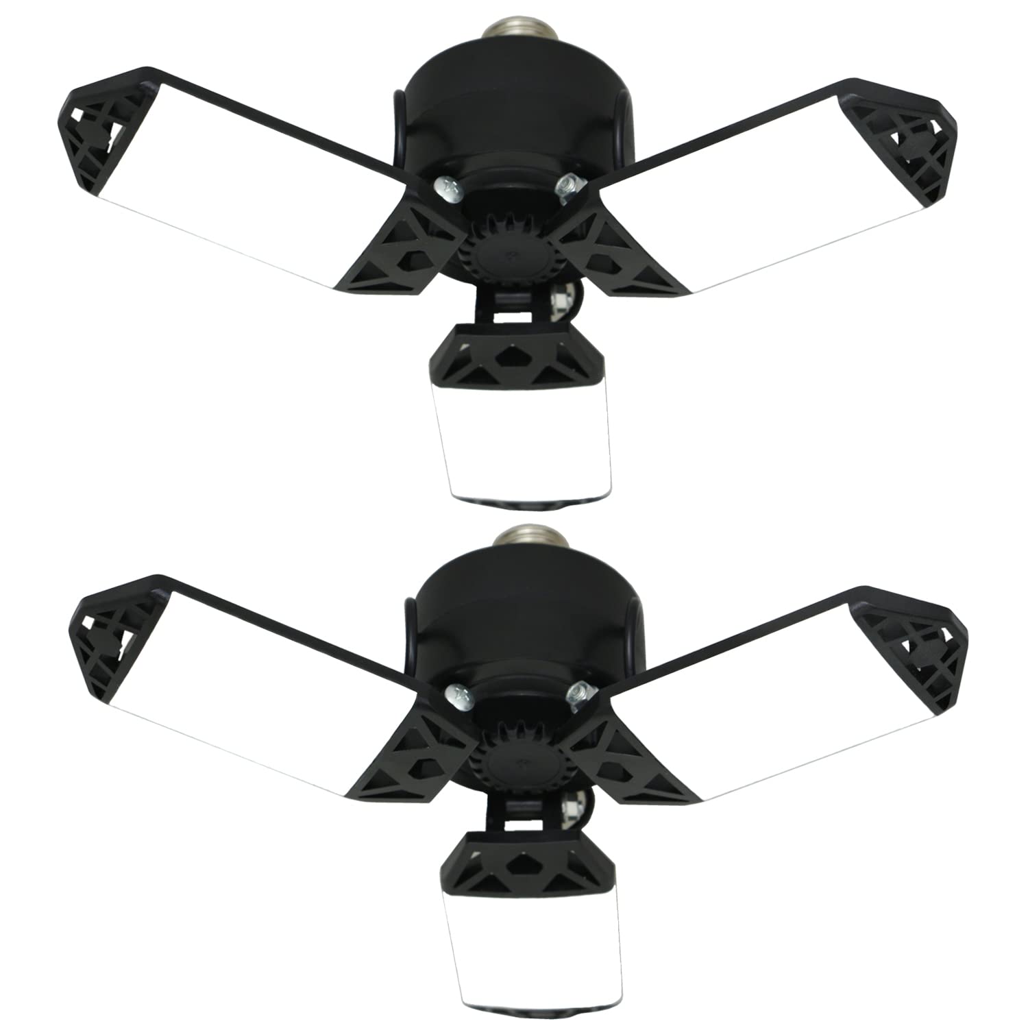 2Pack 80W LED Garage Light, 8000 Lumen Ceiling Lights with 3 Adjustable Panels, 6500K Daylight Light Bulb Fixture LED Lights for