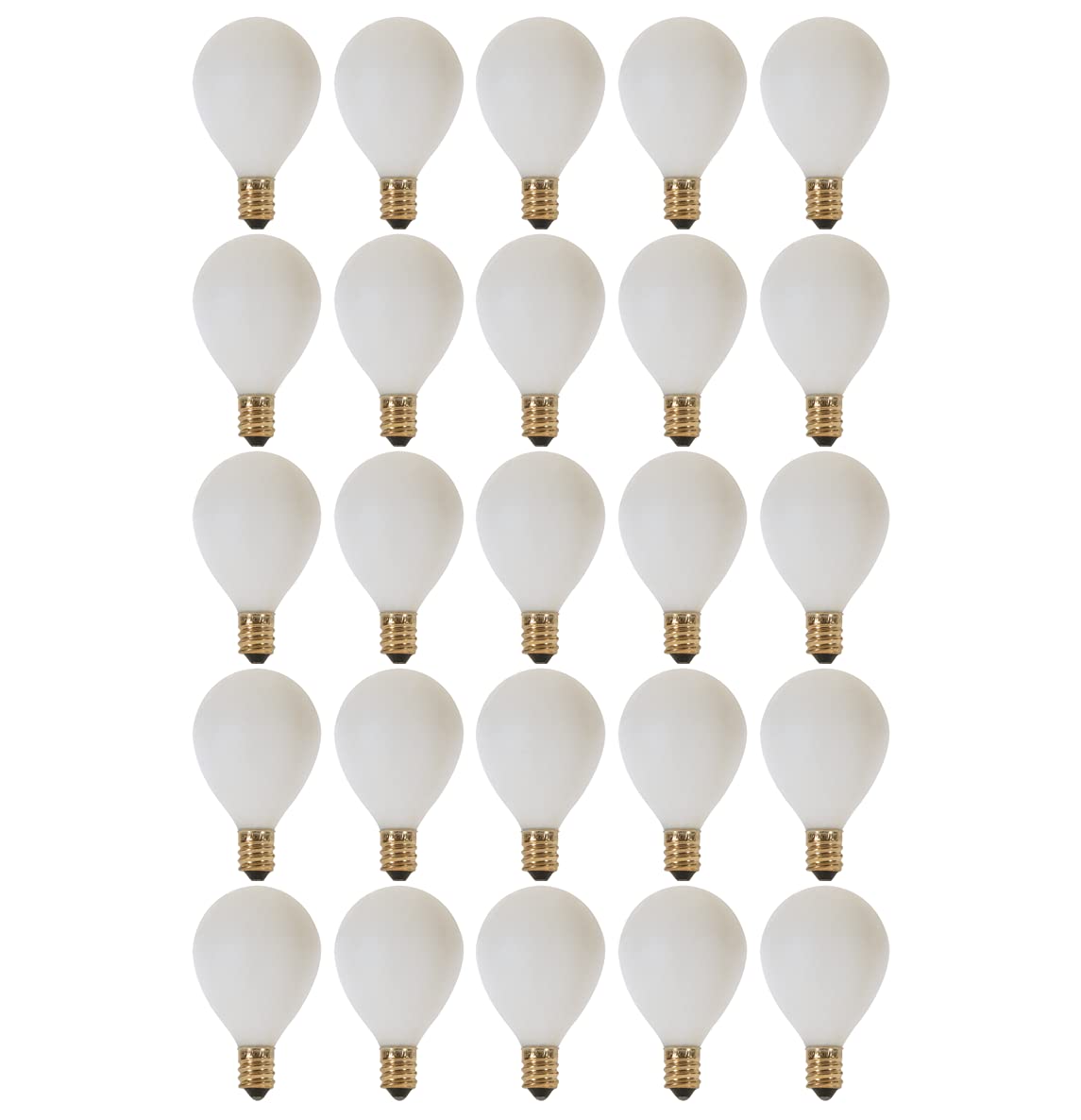 Satco S3830-25Pk G12 1/2 Pear Incandescent Globe Light Bulb, 2700K, Satin White, 25-Pack