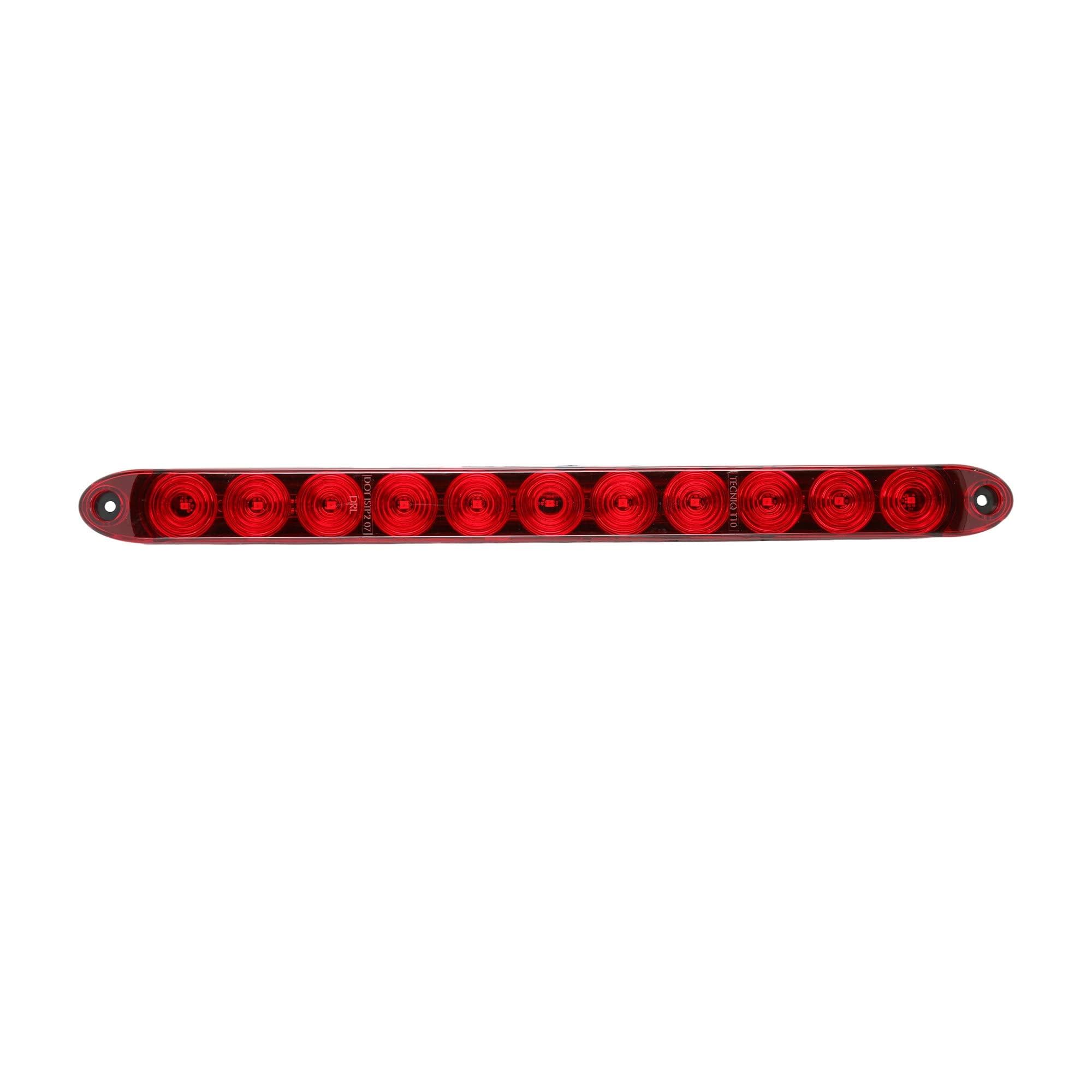 TecNiq, Inc 15in Red LED Stop Turn Tail Marker Light Bar - Waterproof Polycarbonate, Model T10-RR00-1