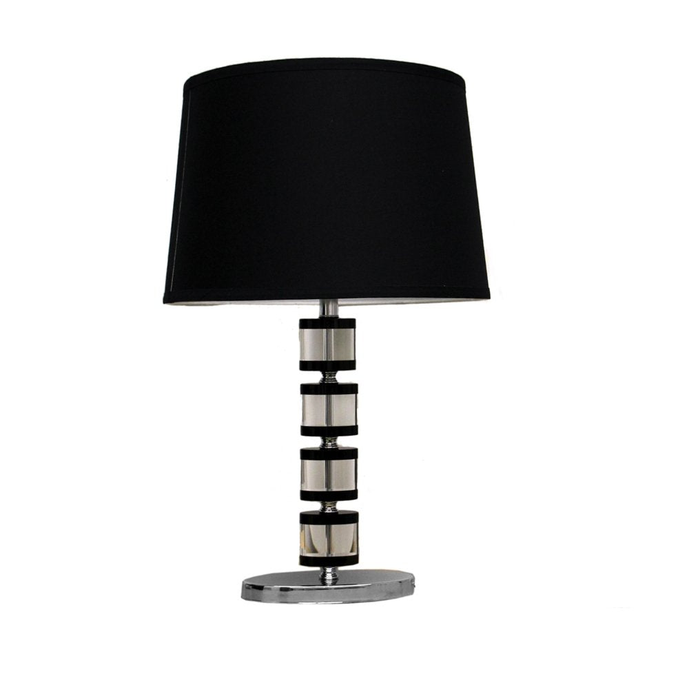 Ore International 31157 24-Inch H Oval Crystal Black/Clear Table Lamp