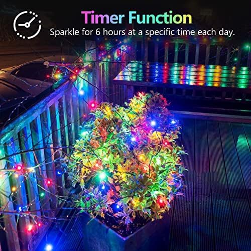 BOSSERN 2 Pack 100LED Fairy Lights with Remote, 8 Modes, Timer, Dimmable, Waterproof, Multicolor