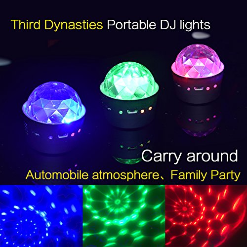 Miuko Sound Activated Multi-Color Disco Ball Light - Festival Party Stage Light, Car Decoration - 2-Pack (Battery Operated)
