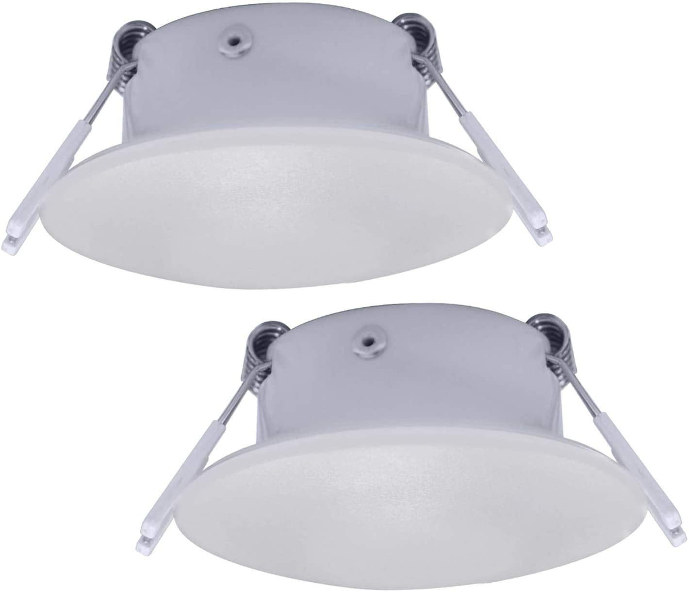 Facon 3 Inch LED Puck Light, 12V RV Ceiling Light, 4000K Cool White, Aluminum, Pack of 2