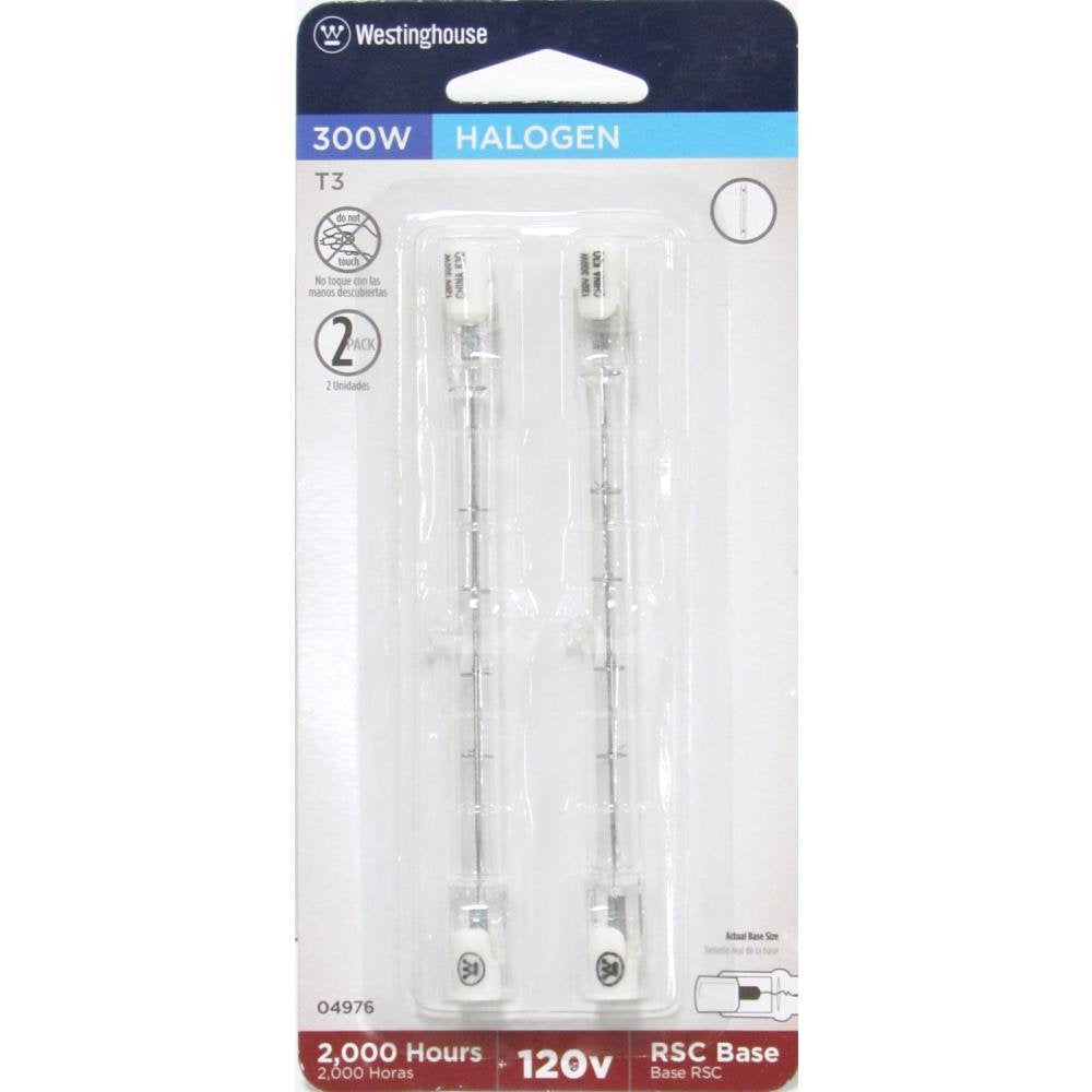 Westinghouse 300W T3 Halogen Light Bulb Rsc Base Clear (2-Pack) - 2 Count, No Color