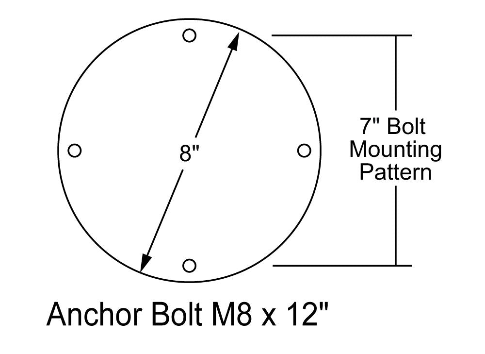 Solus Sb-2403-Bk Die Cast Aluminum Stand For 3'' Surface Mount Post, Flange Base With Anchor Bolts Included, Black, Single Pack