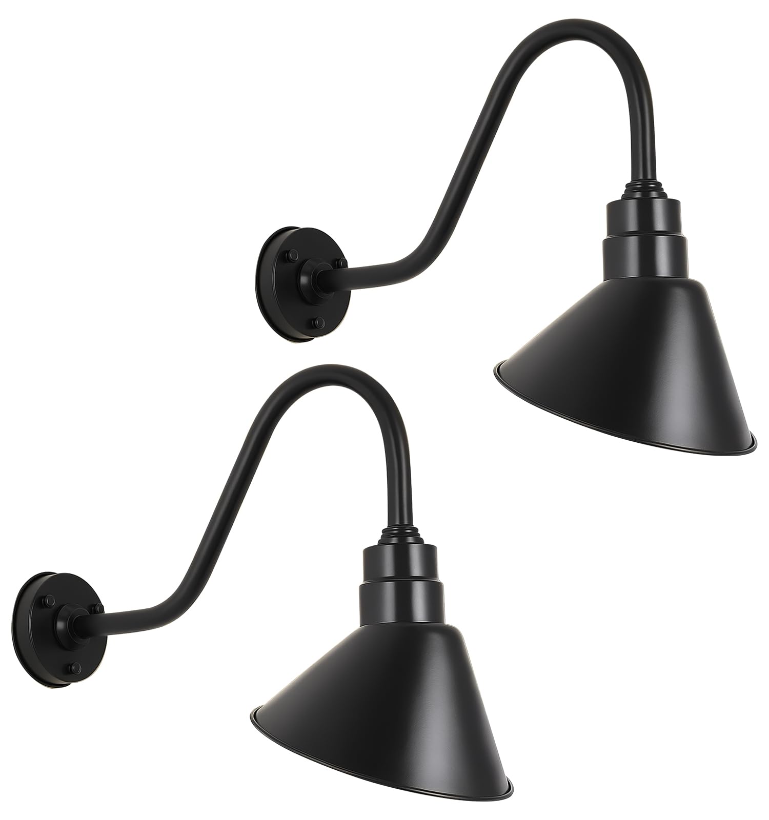DENGNBJ 2-Pack Enhanced Outdoor Gooseneck Lights 10 - Elevate Your Establishment with Classic Barn-Farmhouse Charm and Extended Arms Perfect for Restaurant and Store Signage
