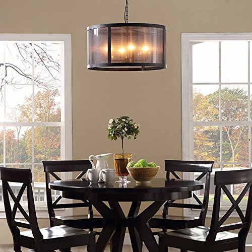 Modway Frost Steel Metal Ceiling Light Pendant Chandelier in Black