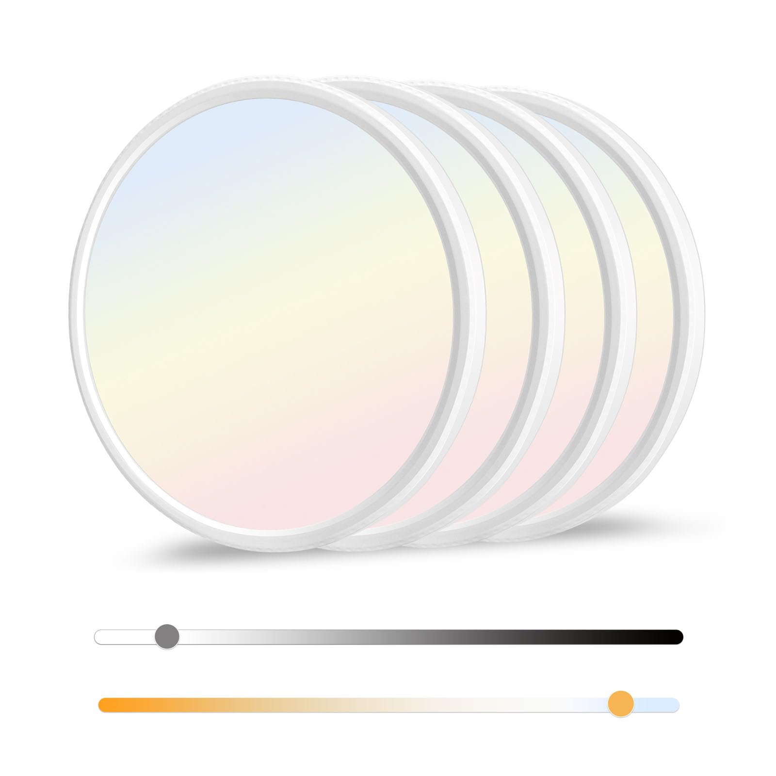 Hunhun 4 Pack Dimmable Led Ceiling Light, 28W 3200Lm, 5 Color Temp, Super Slim White