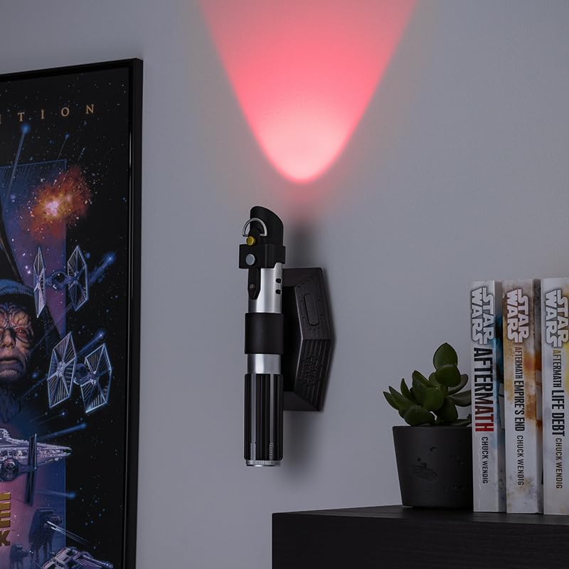 Star Wars Lightsaber Wall Light - Officially Licensed Uplighter, Featuring Red Light, Sith and Jedi Tribute Collectible Lighting