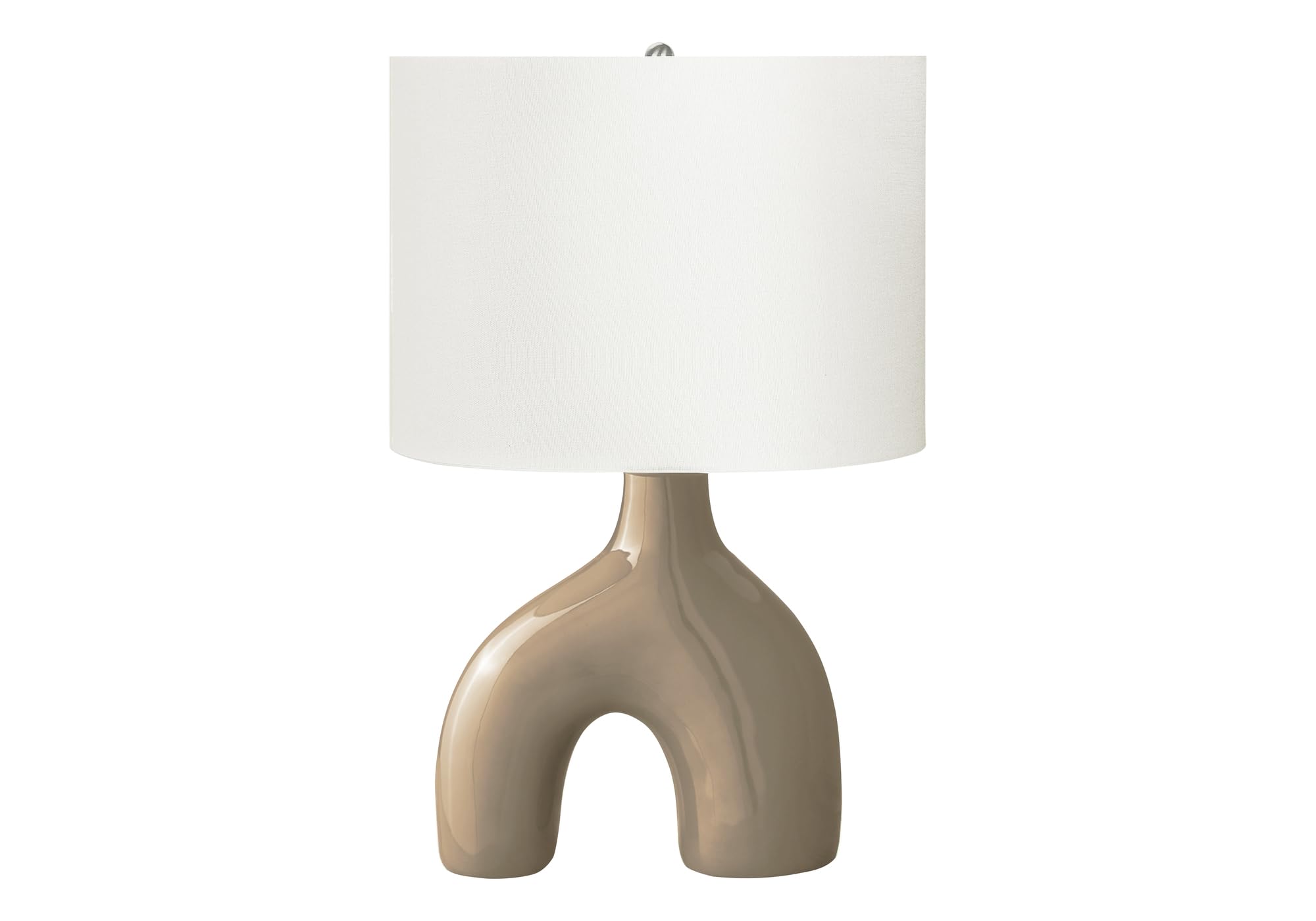 Monarch Specialties Table Lamp, 25in H, Brown Ceramic, Ivory Shade, Model I 9662