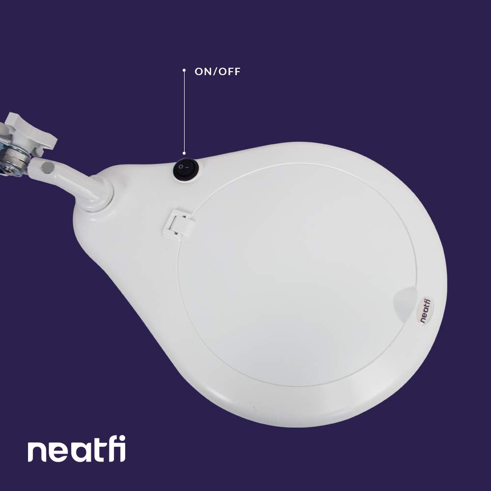 Neatfi Magnifying Lamp, 5 Diopter Glass Lens, 6500K Color Temperature, Eye-Friendly, Task Light For Sewing, Painting, Jewelry Ma