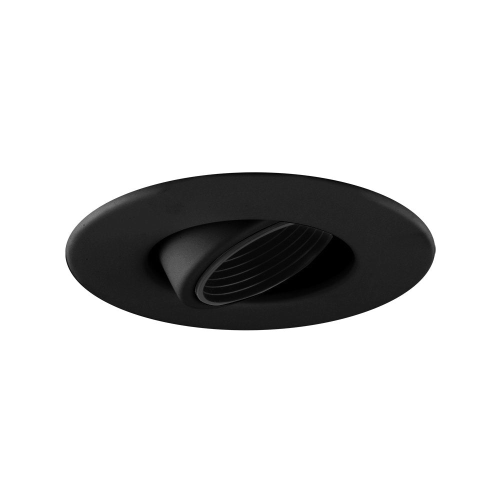 Jesco Lighting TM426BKBK 4-Inch Low Voltage Recessed Light, Adjustable Gimbal Ring, All Black Finish, Metal Construction