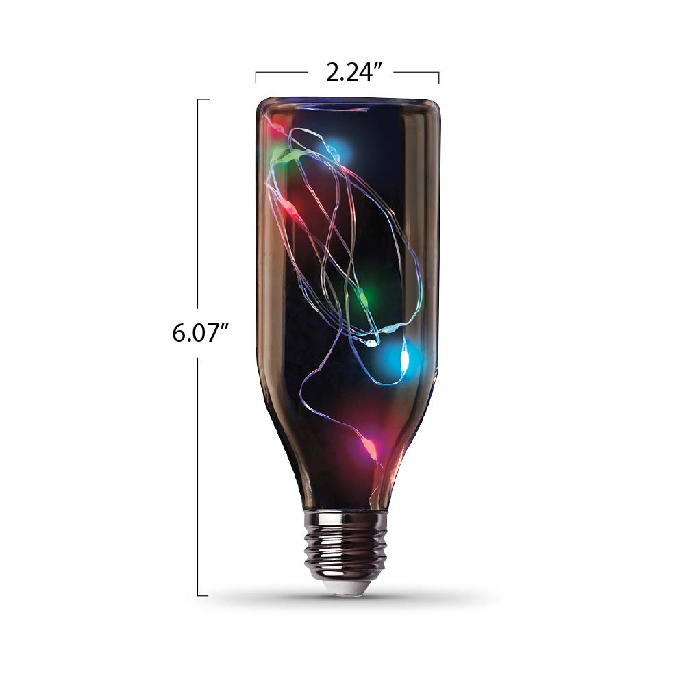 Feit Electric RGB LED Fairy Bottle Light, 1.5W, 6.07" H, Multi-Color, Glass, Model FY/BOT/RGB/LED, 1 Count