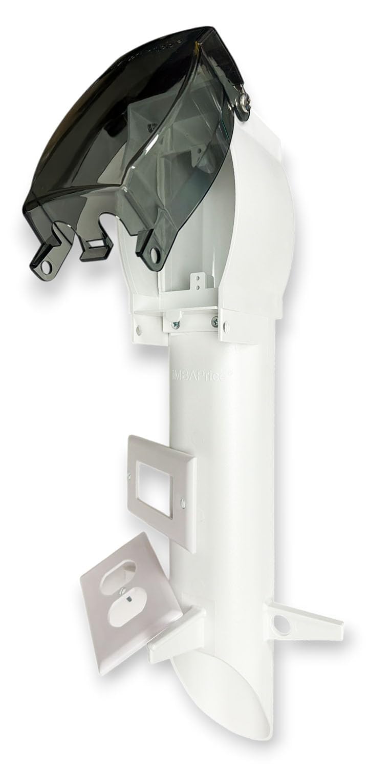 iMBAPrice White IMBA-GPD19W-1 Low-Profile Outdoor Electrical Post, 19.5 Weather-Resistant Landscape Lighting & Outlet Enclosure 