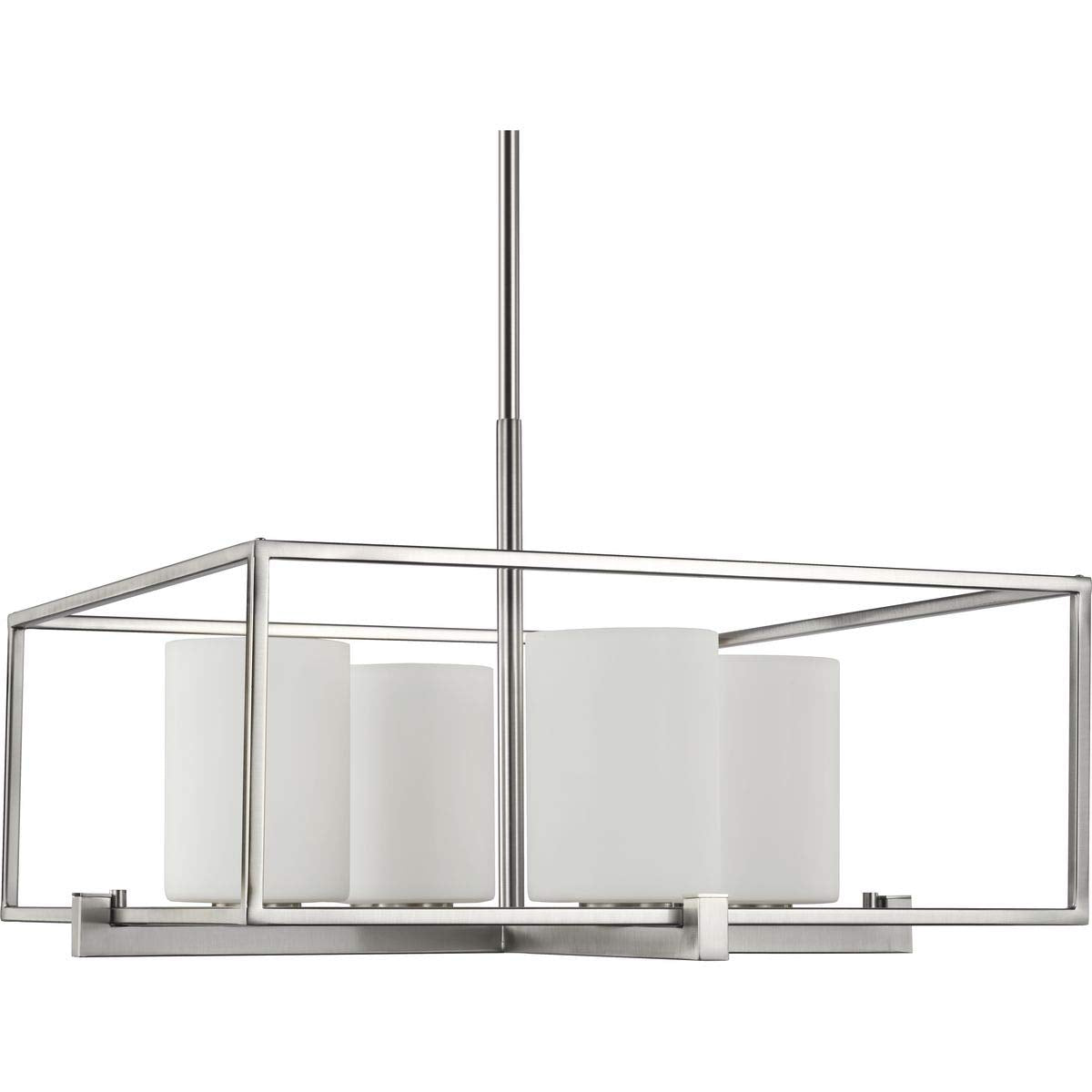 Progress Lighting Chadwick Collection 4-Light Etched Opal Glass Modern Chandelier Light Brushed Nickel