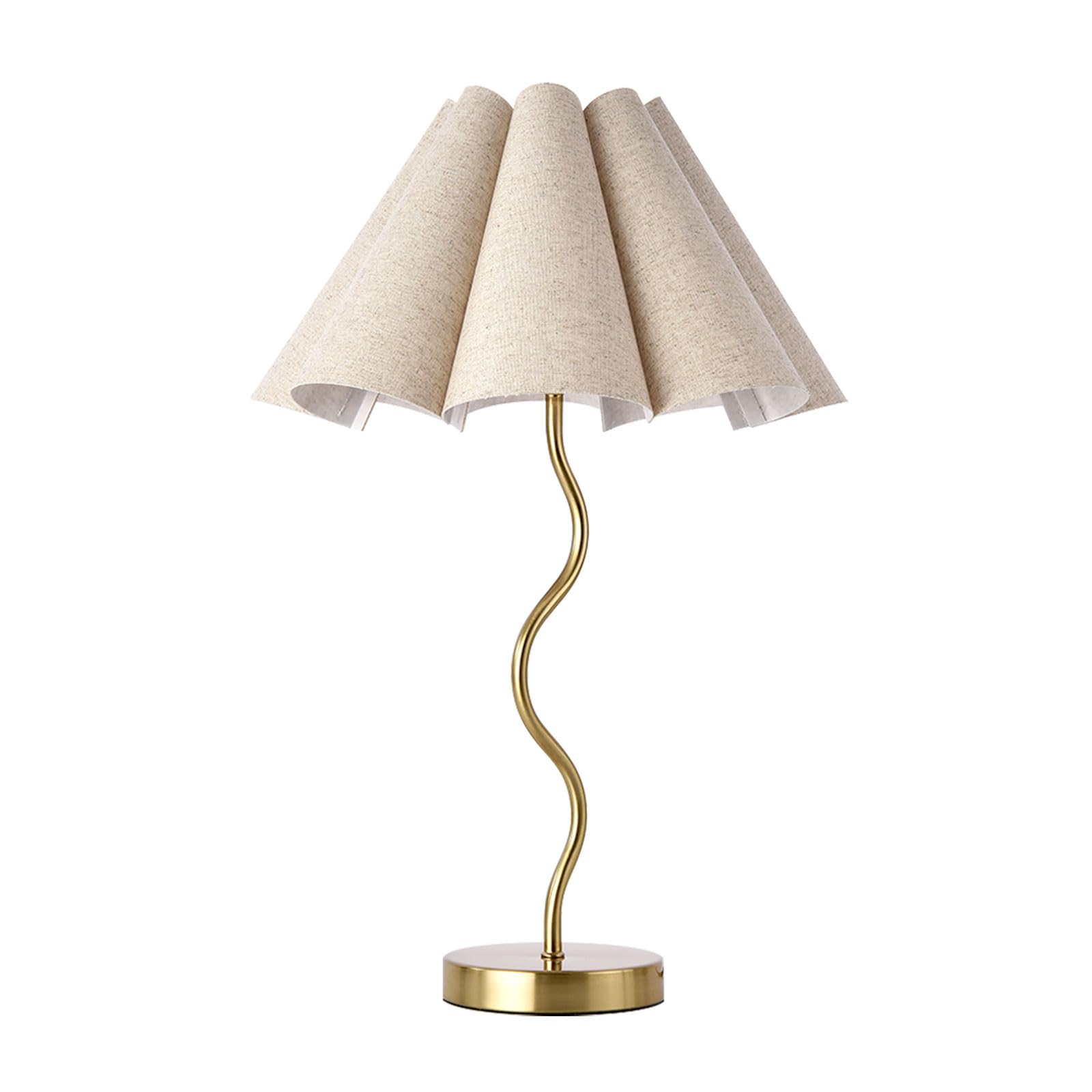 KUNJOULAM Small Table Lamp, Bedside Nightstand Lamp with Adjustable Beige Lampshade, Morden Mini Desk Lamp for Bedroom Home Offi